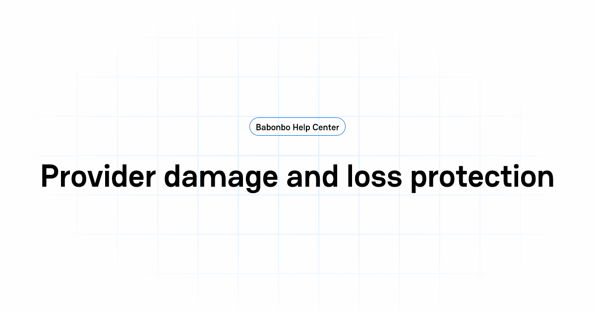Provider damage and loss protection | Help Center | Babonbo