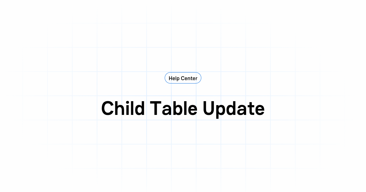 Child Table Update | Vsimple Knowledge Base
