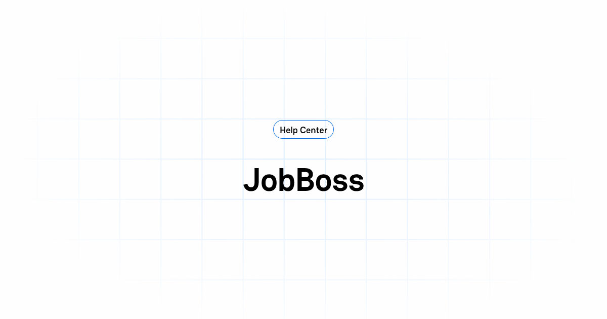 JobBoss | Vsimple Knowledge Base