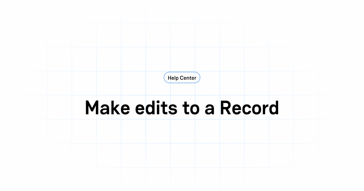 Make edits to a Record | Vsimple Knowledge Base